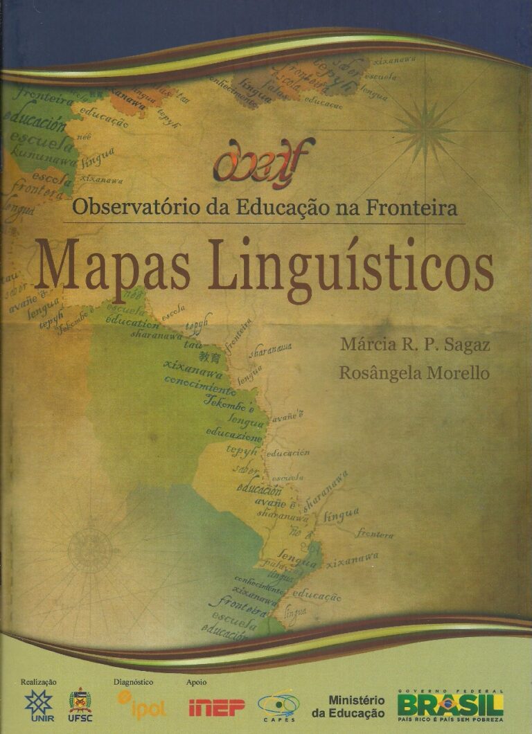 Capa do livro Mapas linguísticos, no qual há um mapa de zona de fronteira em pesquisa